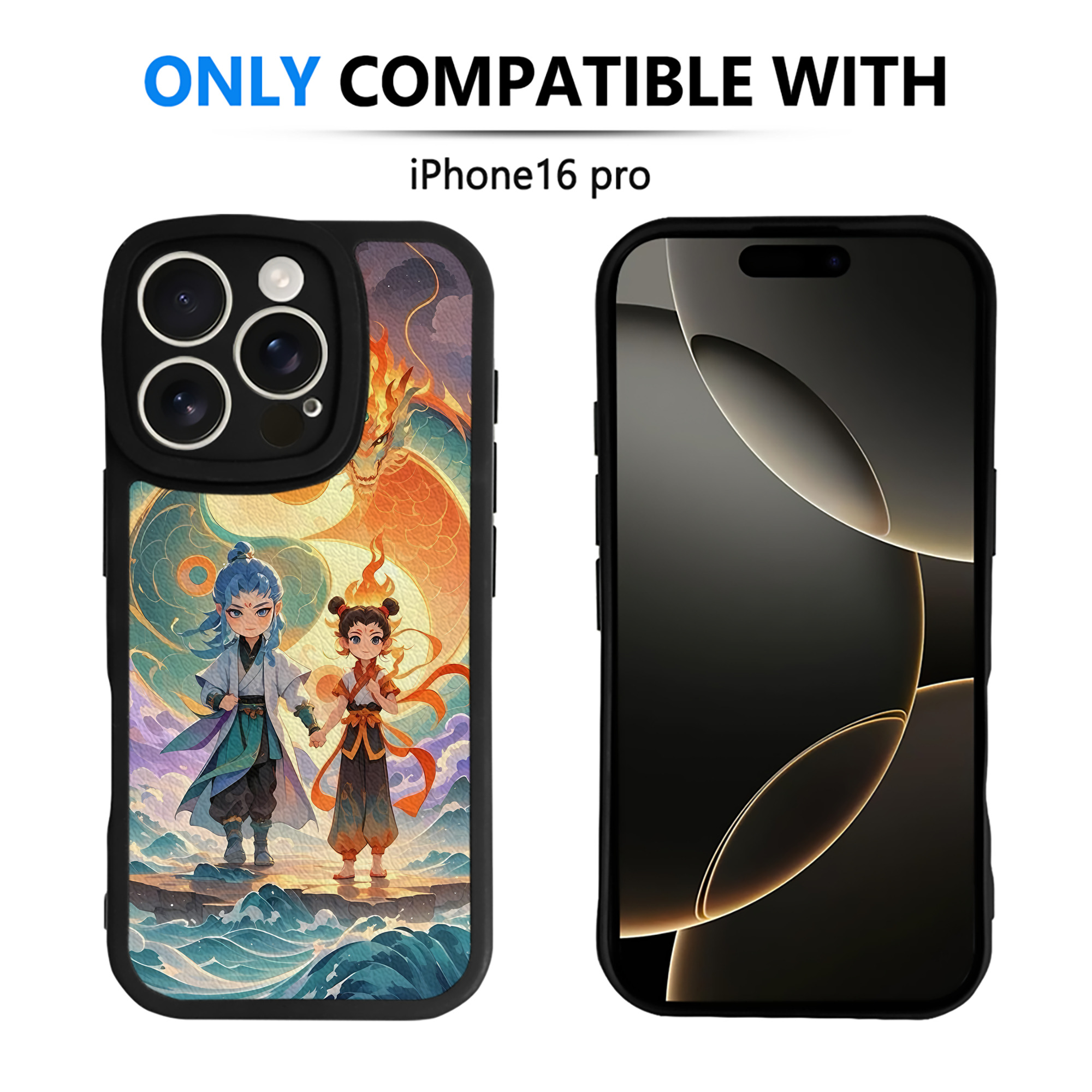 （画像用） Ne Zha 2 ナタ 魔童の大暴れ 【iPhone 16シリーズ対応】シリコンスマホケース（レザー調） 材質：シリコン